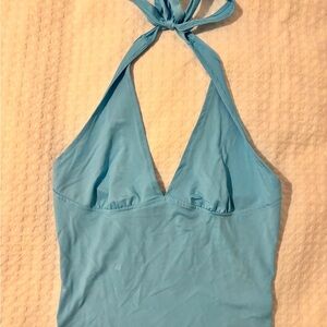Blue Halter Neck Tank top